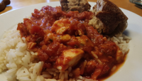 Rotbarsch am roten Meer von Tomatensauce